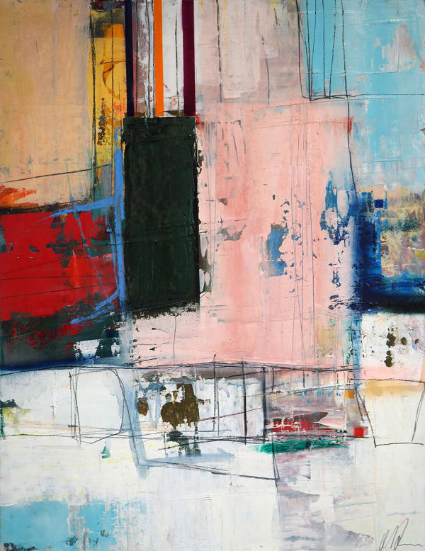 Morten Lassen Untitled 51, 2020 Oil and spray on paper 65 x 50cm paper size