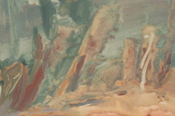 Renata Pari-Lewis Stephen's Creek - Early Morning, 2025 Mixed media on gessoed panel 20 x 30cm