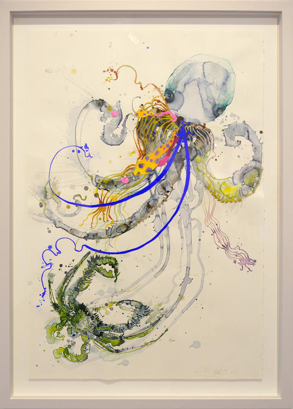 Dee Smart Love on top, 2024 Watercolour, acrylic and collage on arches paper 117 x 80.5cm, framed