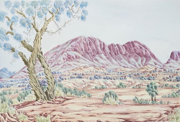 Kumantji (Hubert) Pareroultja Rutjipma, Mt Sonder, NT Central Australia , 2023 Watercolour on paper 67.5 x 98cm