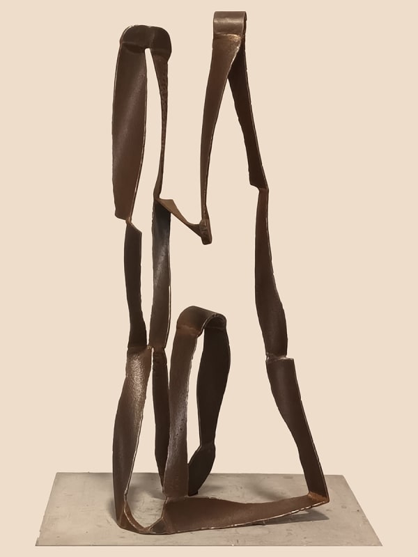 james Rogers Loop de Too, 2022 waxed steel 98 x 40 x 32cm