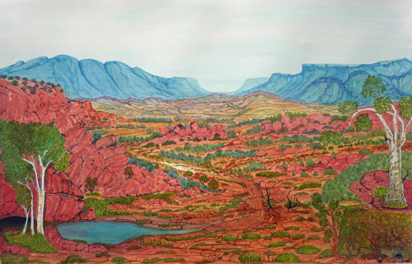 Selma Coulthard Petermann Ranges (Cat: 215-22), 2022 Watercolour on paper 60 x 100cm paper size 93 x 123.5cm framed