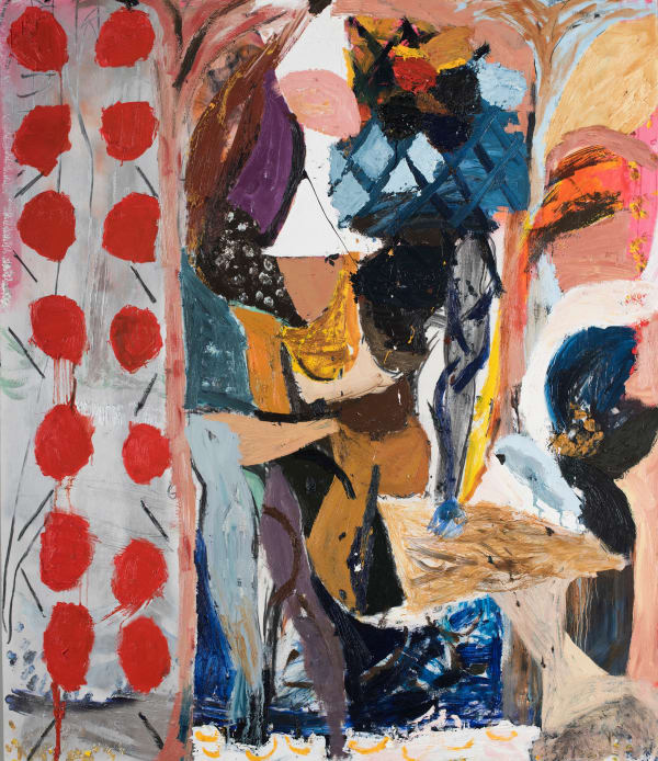 James Drinkwater Emerging from the Hotel Le Refuge through forest to the sea, 2016 Mixed media on board 140 x 120cm