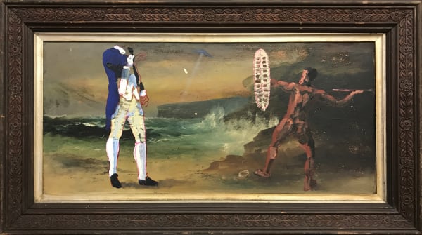 Paul Ryan Aliens 2 , 2017 Oil on found object 51 x 95cm