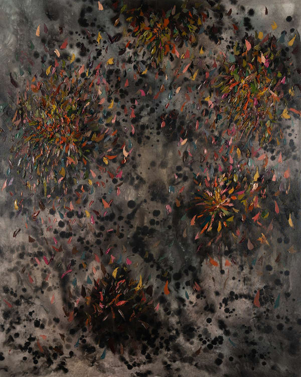 Christopher Horder Dirt Songs, 2024 Handmade watercolour, Indian ink and oil on canvas 200 x 160cm