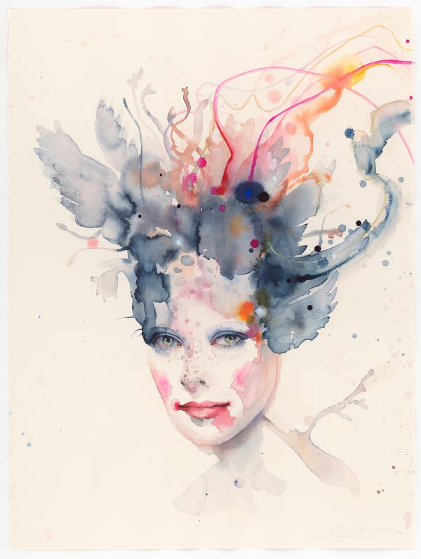 Dee Smart Siren 6, 2024 Gouache on Arches paper 83 x 64cm, framed