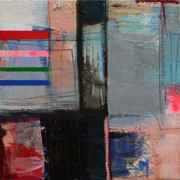 Morten Lassen Transparent L , 2014 Oil and spray on canvas 40 x 40cm