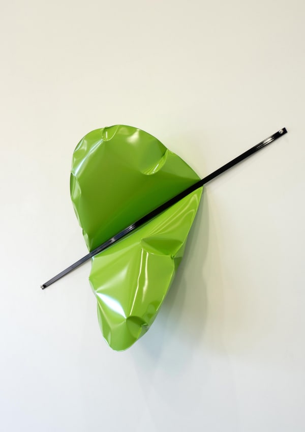 Braddon Snape Act of Suppression (The Green), 2023 Welded, cold inflated and powdercoated stainless steel. Painted steel and stainless steel hardware. H: 107cm W: 170cm D: 35cm