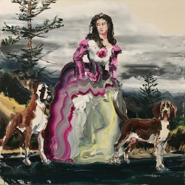 Paul Ryan The Colonies, Pink Girl , 2017 Oil on Linen 153 x 153cm