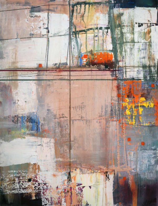 Morten Lassen Untitled 108 2018 Oil and spray on paper 65x50cm paper size,; 74x59cm framed