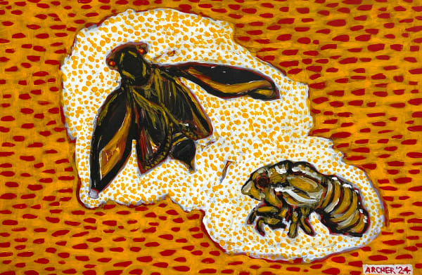 Suzanne Archer Soundtrack, 2024 Acrylic on board 20 x 30cm