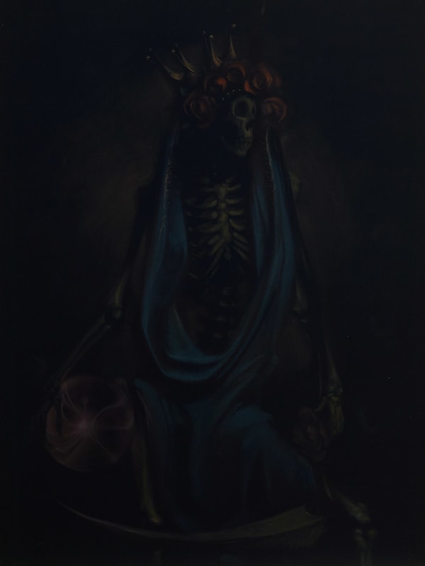 Leslie Rice Can't Get Santa Muerte (Out of My Head), 2021 Acrylic on velvet F. 130.5 x 105cm
