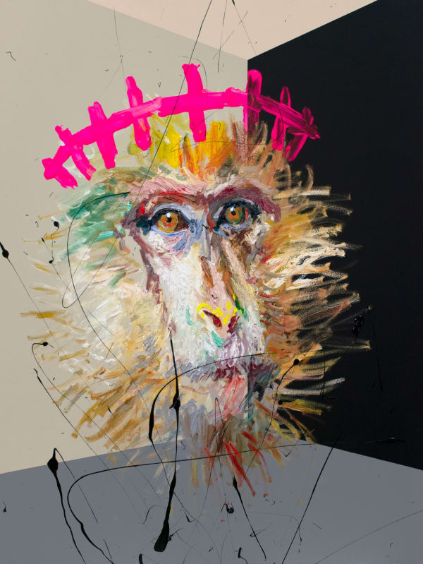 Loribelle Spirovski Via Crucis 6, 2022 Oil and acrylic on wood panel 60.5 x 45.5cm