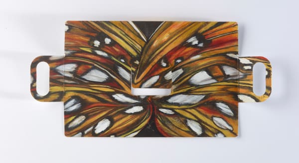 Floria Tosca Cabinet of Near Misses - Anger #8, 2024-25 Water based paint on paper packaging 12 x 22cm