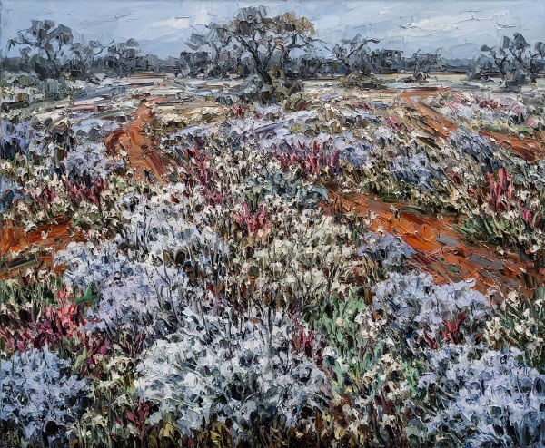 Jun Chen, Wild Flower and Red Land, 2024