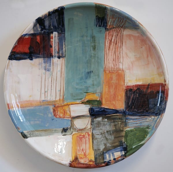 Morten Lassen Plate 3, 2023 Hand painted ceramic 60cm diameter