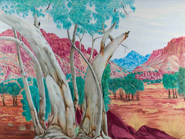 Kumantji (Hubert) Pareroultja Ghost Gums, West MacDonnell Ranges, 2023 Acrylic on linen 182 cm x 243cm