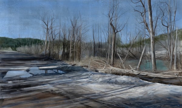 Nicholas Blowers Track Edge, Savage River Tailing Ponds , 2015 Oil on Canvas 85 x 142cm