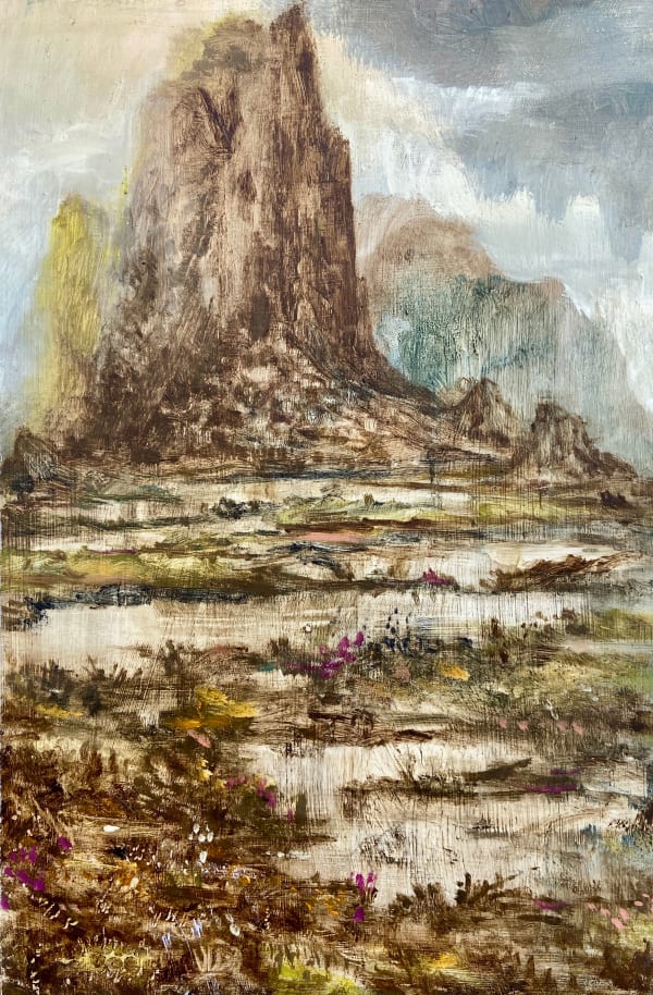 Peter Gardiner Bluff + Tarns, 2024 Oil on board 30 x 20cm