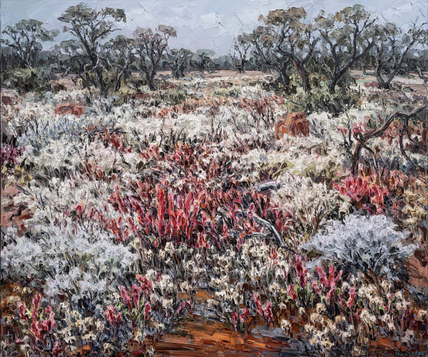 Jun Chen Red and White, 2024 Oil on canvas 136x160cm