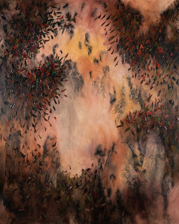 Christopher Horder Bats of Night, 2024 Handmade watercolour, Indian ink and oil on canvas 200 x 160cm