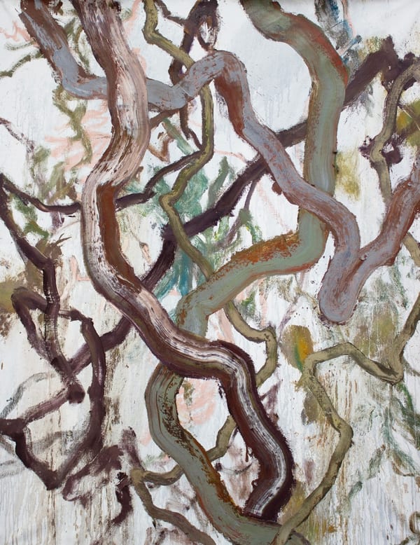 Brett McMahon Tree Study 8, 2025 Oil, acrylic and pencil on linen, white timber frame 190 x 148cm