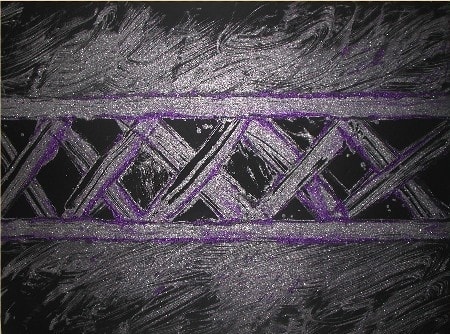 Robert Malaval Amalia nuit acrylique et paillettes sur toile 97 x 130 cm