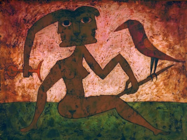 Victor Brauner Le Lion double huile et cire sur carton 60 x 81 cm