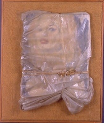 Christo Brigitte Bardot huile sur toile, polyéthylène et corde 74 x 61 cm