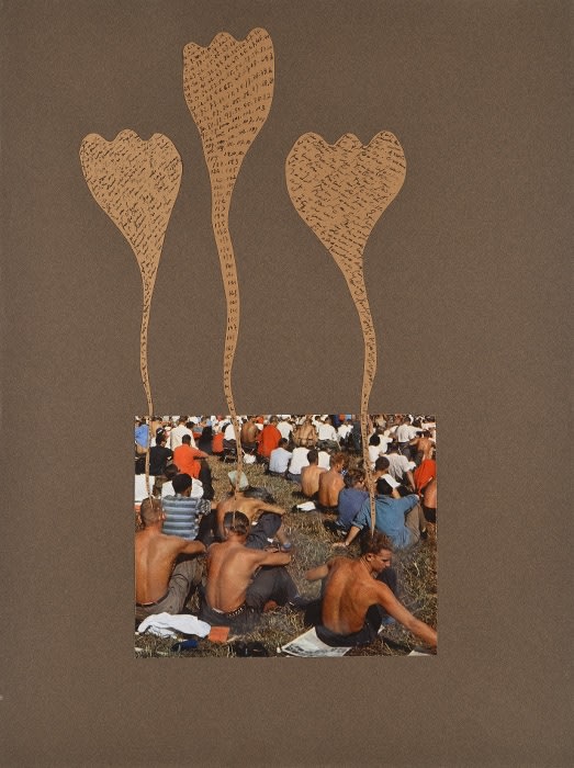 Bernard Heidsieck Foule n° 65 écritures et collage de photographie sur papier 54 x 40 cm (disponible) 8 3/8 by 8 3/8 in. (available)