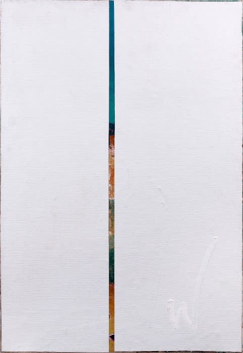 Gil Joseph Wolman Peinture fermée huile sur toile recouverte par deux lés de toile apprêtée blanche marouflée maro 73 x 50 cm