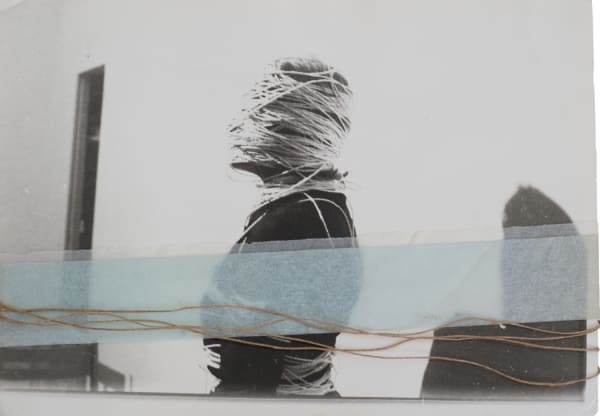 Françoise Janicot L'encoconnage Photographie argentique et collage de papier calque et cordes 24 x 18 cm
