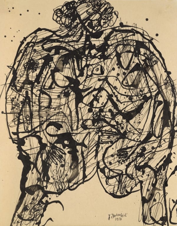 Jean Dubuffet Corps de dame dessin à l'encre de chine sur papier 27 x 21,3 cm (archives)