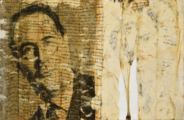 Gil Joseph Wolman Mitterrand art scotch sur toile 22 x 32,2 cm (archives)