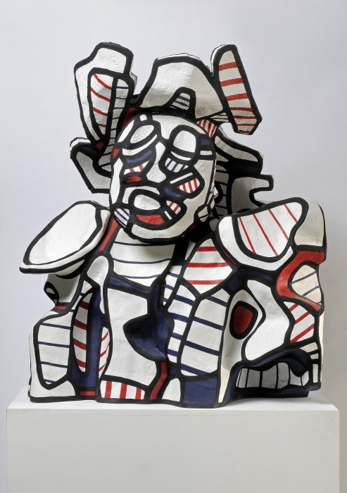 Jean Dubuffet Pirate Masque en polyester & camisole en époxy, peints au polyuréthane 109 x 98 x 62 cm 10 5/8 by 8 1/4 in.