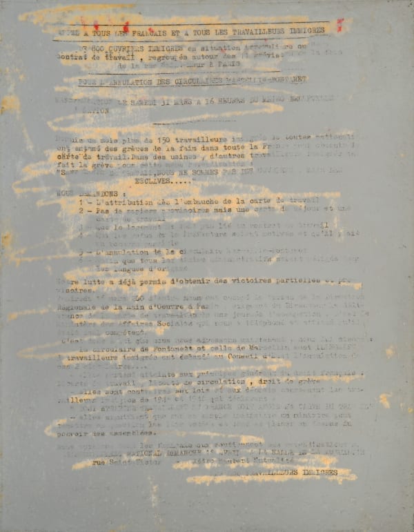 Gil Joseph Wolman appel à tous les français, 1973 art scotch sur plaque plastique 27 x 21 cm