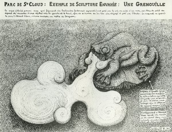 Robert Malaval Parc St-Cloud - Une Grenouille dessin à l'encre de chine 50 x 64 cm