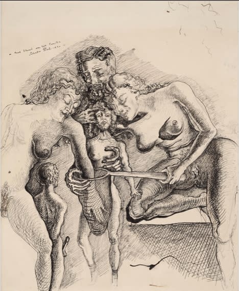 Salvador Dalí La femme visible, La chasse aux papillons encre sur papier collé sur carton 27,8 x 22 cm (disponible) 27,8 x 22 cm