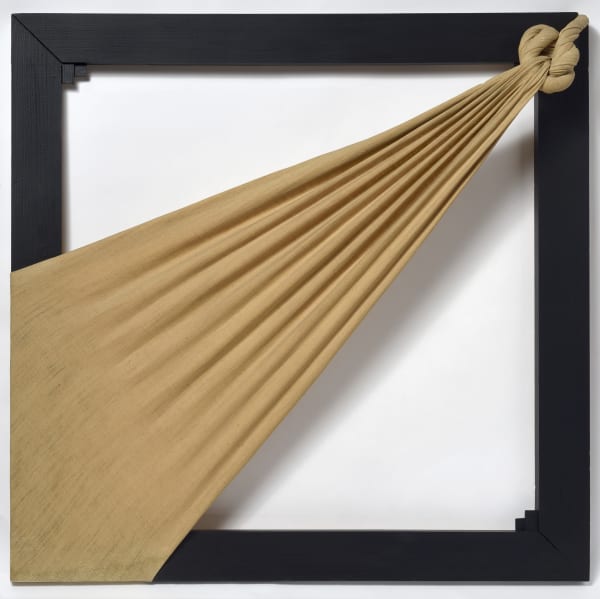 Jorge Eduardo Eielson Quipus T-1 Toile pliée sur cadre en bois 90 x 90 cm