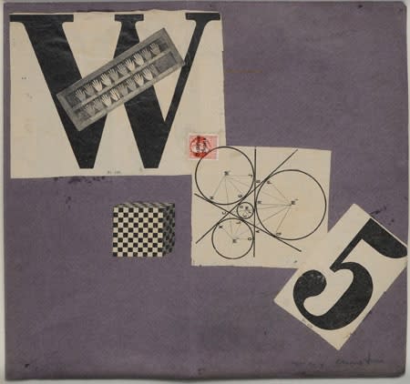 Max Ernst Manifeste W 5 (Weststupidien 5) III. Manifesto, jacket maquette collage et frottage sur papier et écriture dactylographique sur papier 28,5 x 30,8 cm (archives)