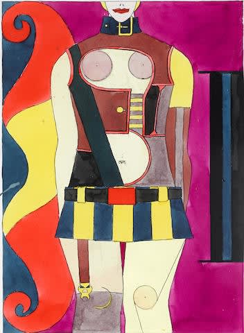 Richard Lindner Sans titre aquarelle et crayon sur papier 30,7 x 21,7 cm 12 x 8 1/2 in.