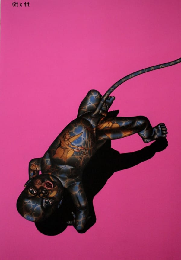 Chintan Upadhyay New India (By hook or by Crook) Huile et acrylique sur toile 183 x 122 x 0