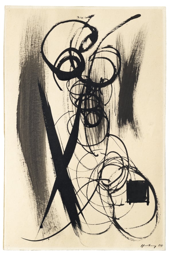 Hans Hartung Sans titre encre sur papier 37 x 24.8 cm 14,25 x 9,75 in