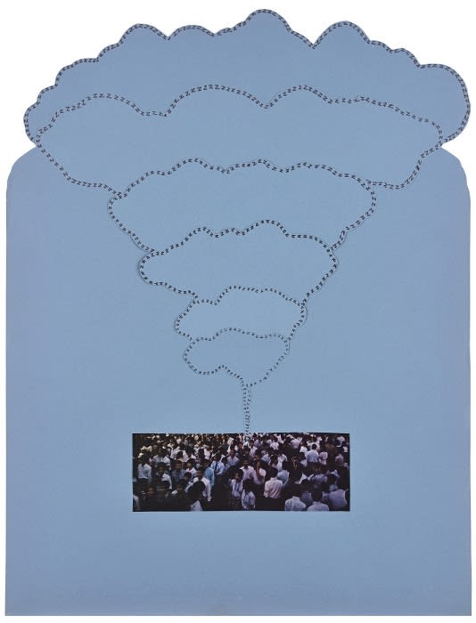 Bernard Heidsieck Foule n° 60 écritures et collage de photographie sur papier 54 x 40 cm (disponible) 18 3/4 by 11 3/4 in. (available)