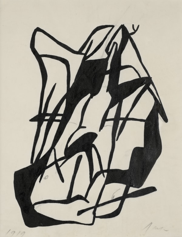 Jean Arp Composition Dada dessin à l'encre sur papier 27,5 x 21,5 cm (disponible) 27,5 x 21,5 cm (available)