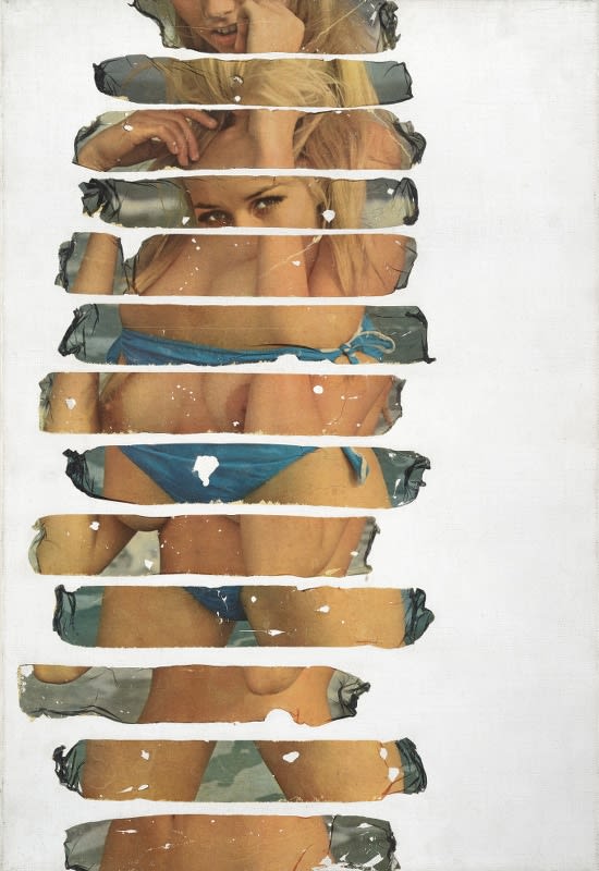 Gil Joseph Wolman Sans titre (Pin Up) art scotch sur toile 55 x 38 cm