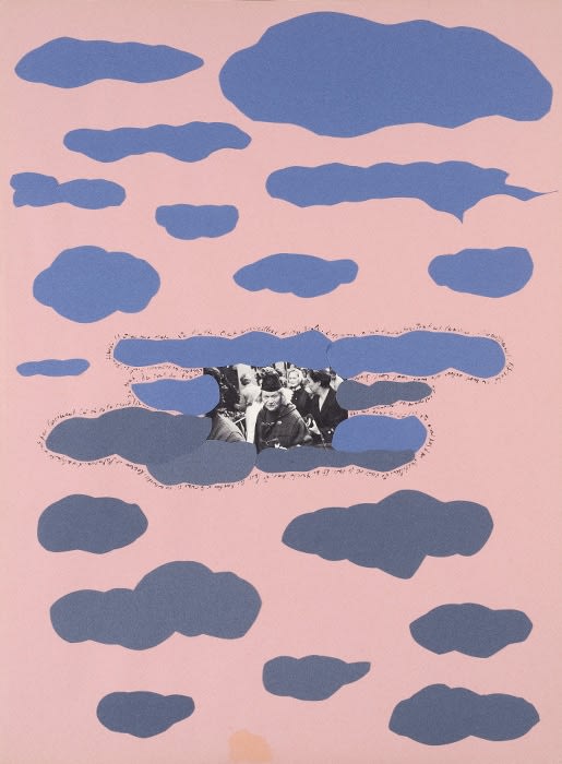 Bernard Heidsieck Foule n° 66 écriture et collage de photos sur papier 54 x 40 cm (disponible) 54 x 40 cm (available)