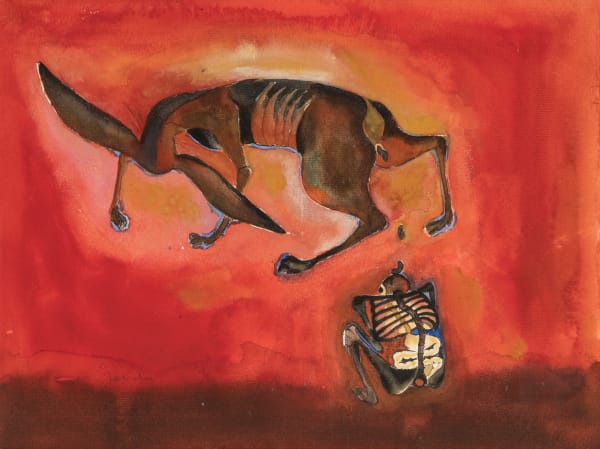 francis toledo, sans titre, 1986 gouache, aquarelle et encre sur papier, 24 x 40 cm
