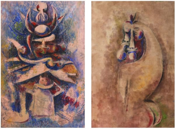 Wifredo Lam Sans titre gouache sur papier recto - verso 109 x 74,9 cm 42 7/8 x 29 3/8 in.