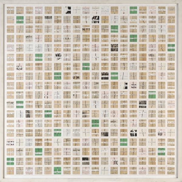 Gil Joseph Wolman Histoire de l'Internationale Lettriste montage sur panneau de bois 92,5 x 92,5 cm (archives)